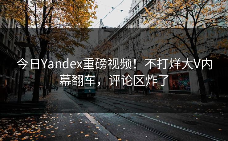 今日Yandex重磅视频！不打烊大V内幕翻车，评论区炸了