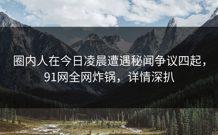 圈内人在今日凌晨遭遇秘闻争议四起，91网全网炸锅，详情深扒
